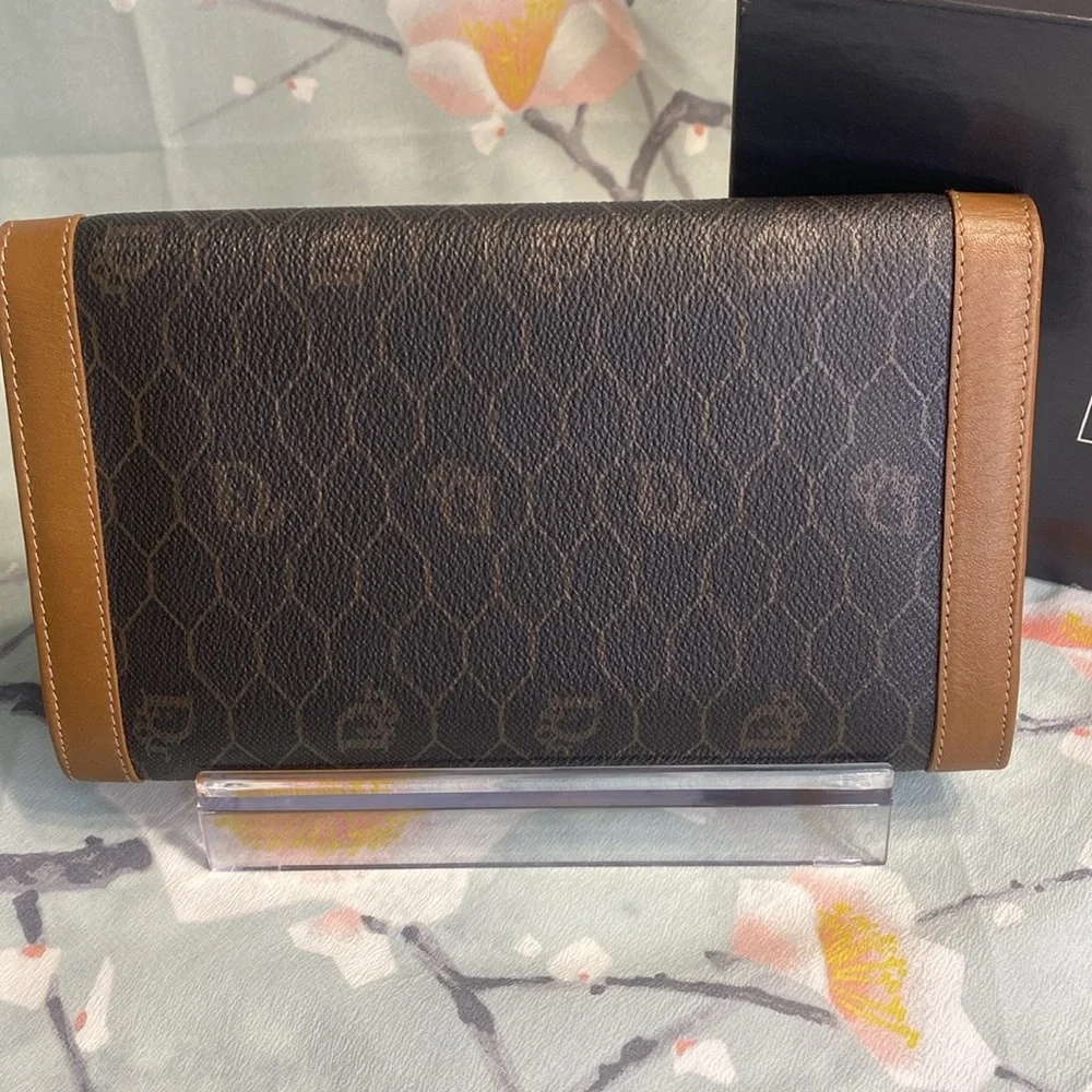 Christian Dior Vintage Honeycomb Bifold Long Wallet